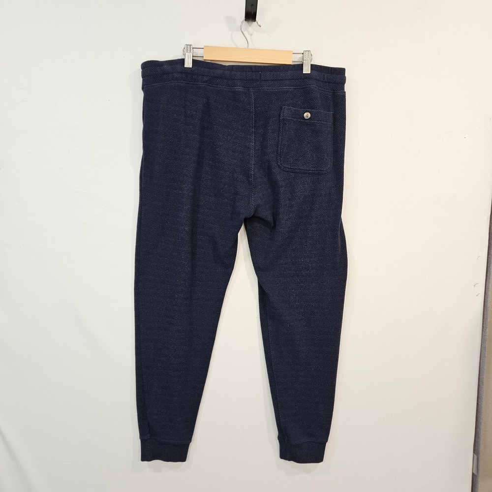 Faherty Brand Mens Legend Herringbone Knit Joggers XL Blue Lounge Pockets Casual - Picture 8 of 14